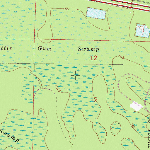 Topographic Map of Little Gum Swamp, FL