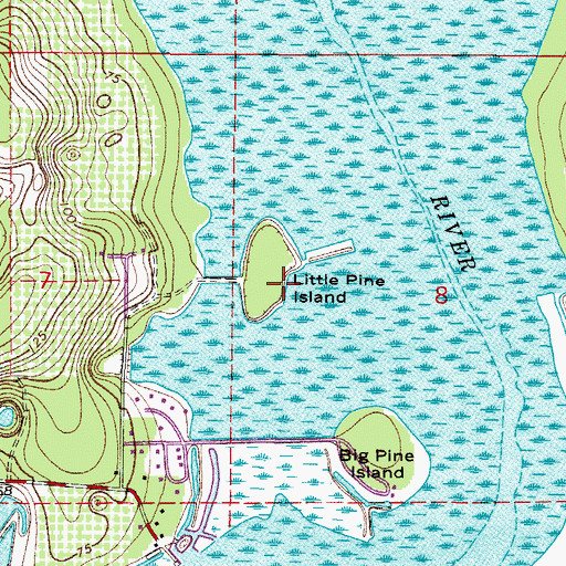 Topographic Map of Little Pine Island, FL