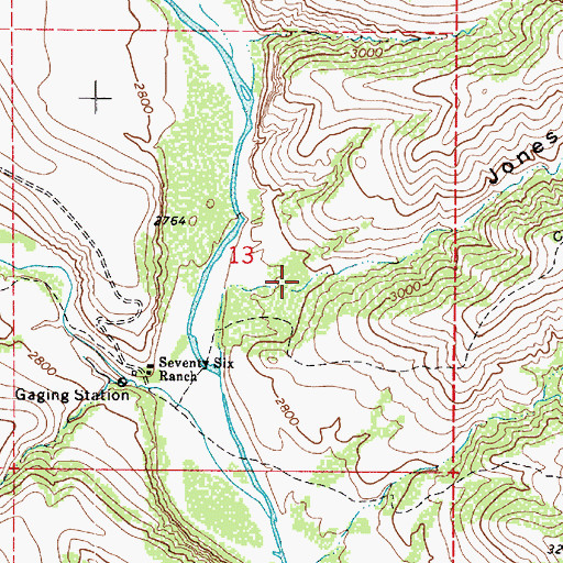 Topographic Map of Jones Canyon, AZ