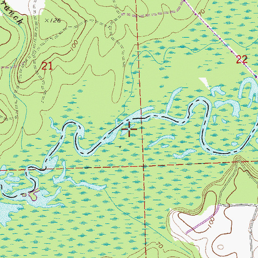 Topographic Map of Midway Branch, FL