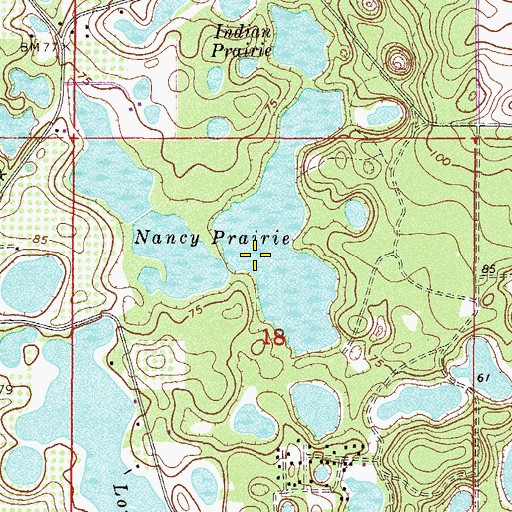 Topographic Map of Nancy Prairie, FL