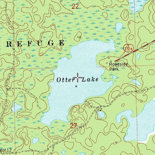 Topographic Map of Otter Lake, FL