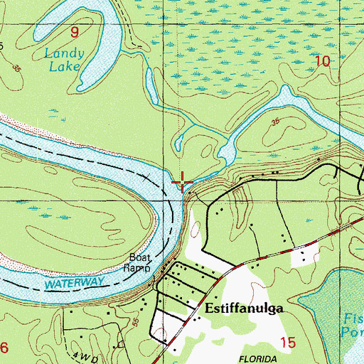 Topographic Map of Outside Lake, FL