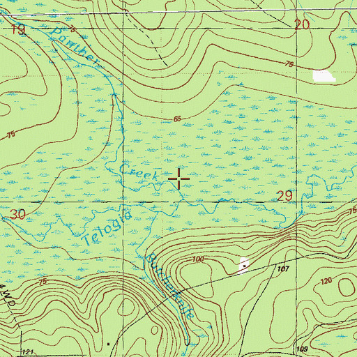 Topographic Map of Panther Creek, FL