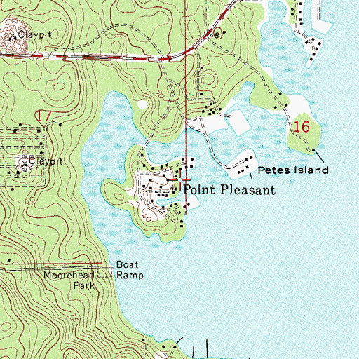 Topographic Map of Point Pleasant, FL