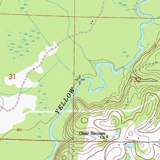 Topographic Map of Polley Creek, FL