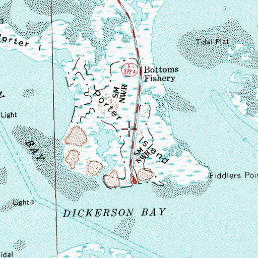 Topographic Map of Porter Island, FL
