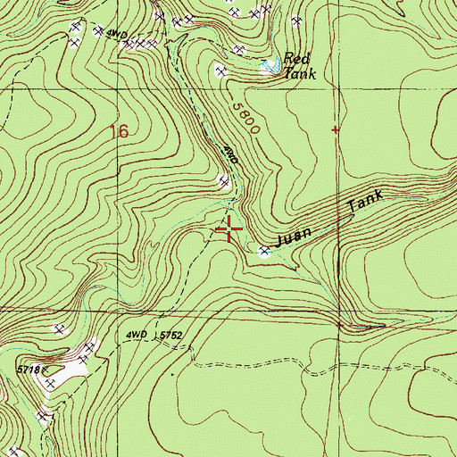 Topographic Map of Juan Tank Canyon, AZ