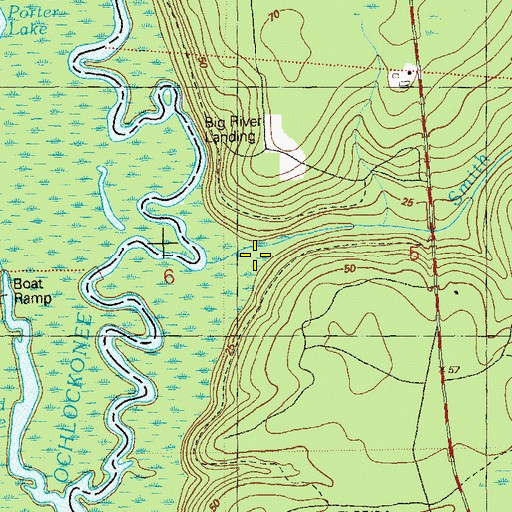 Topographic Map of Smith Creek, FL