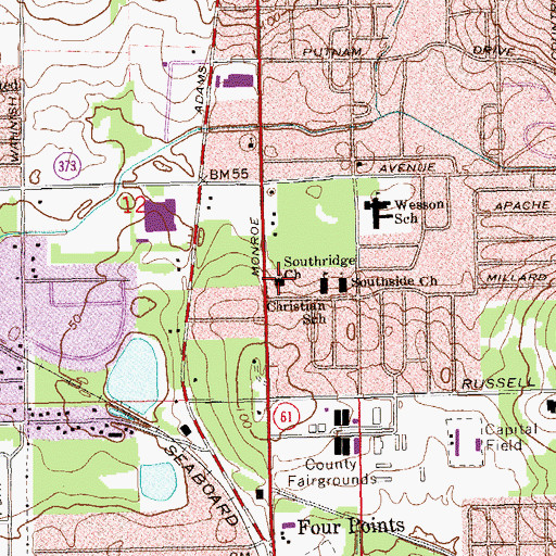 Topographic Map of Southridge Church, FL