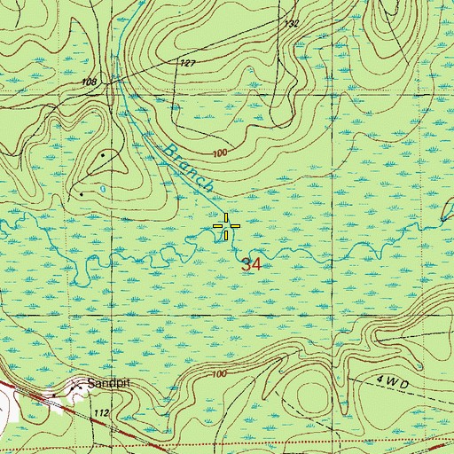 Topographic Map of Spring Branch, FL