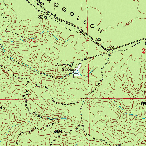 Topographic Map of Jumpoff Tank, AZ