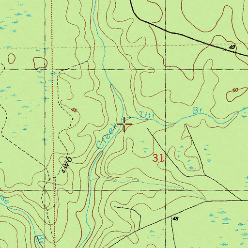 Topographic Map of Titi Branch, FL