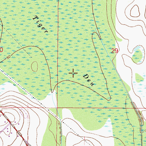 Topographic Map of Tiger Den, FL