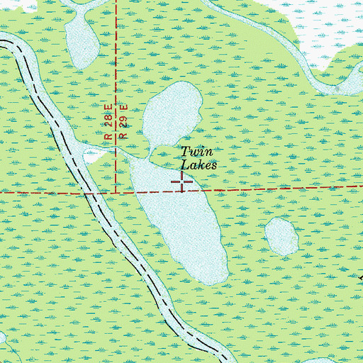 Topographic Map of Twin Lakes, FL