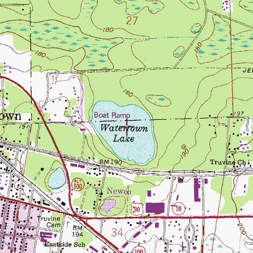 Topographic Map of Watertown Lake, FL