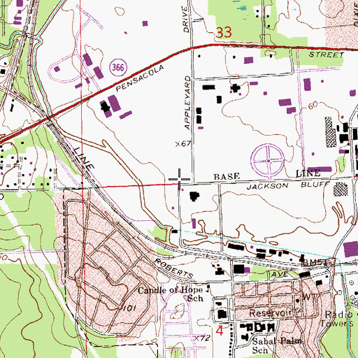 Topographic Map of Lewis M Lively Area Technical-Vocational School, FL