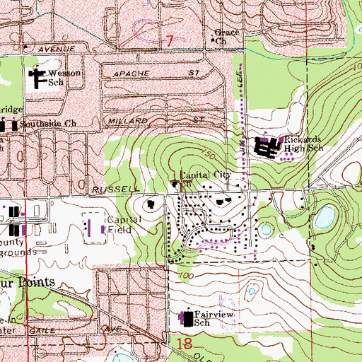Topographic Map of Christian Church-Capital City, FL
