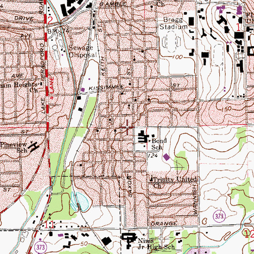 Topographic Map of Jacob Chapel, FL