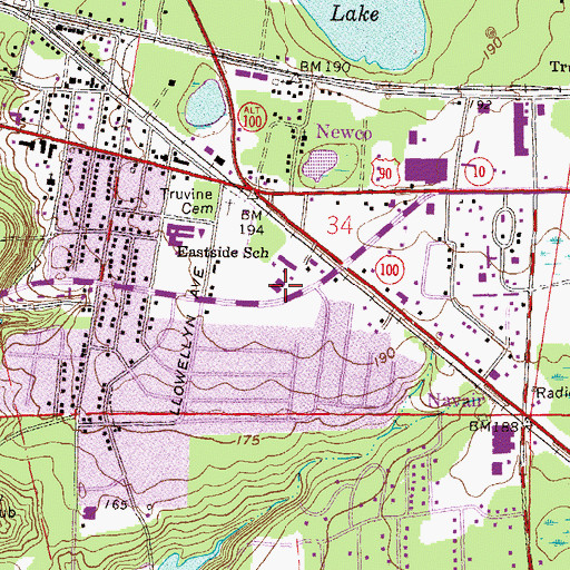 Topographic Map of Newco, FL
