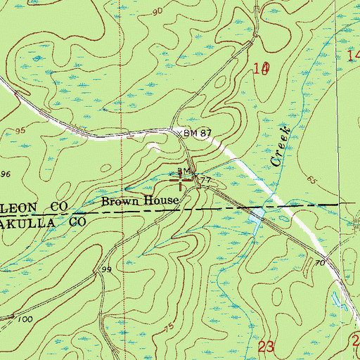 Topographic Map of Browns House Hunt Camp, FL