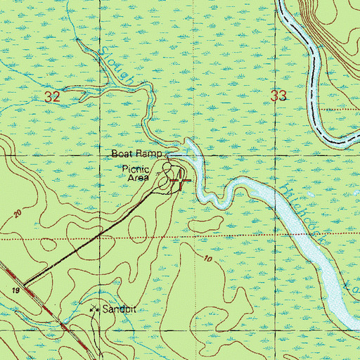 Topographic Map of Hitchcock Lake Campground, FL