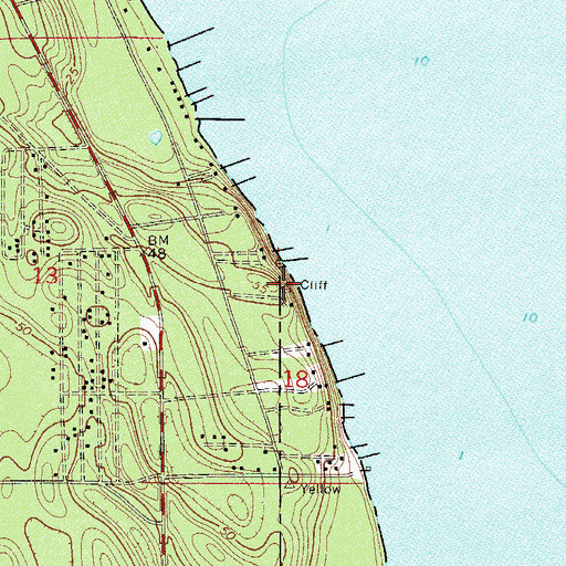 Topographic Map of Yellow Bluff, FL