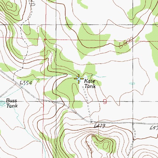 Topographic Map of Kate Tank, AZ