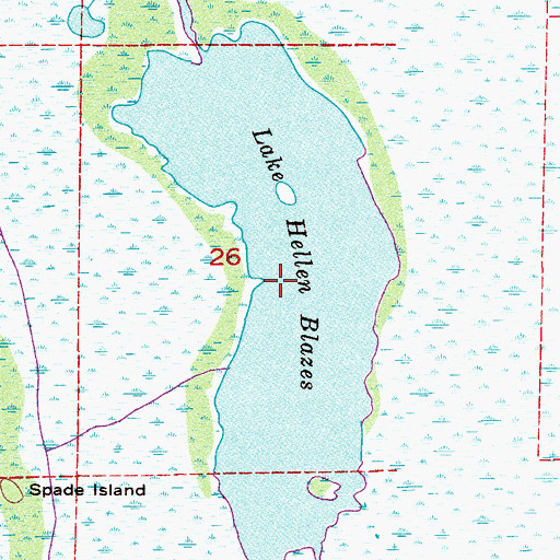 Topographic Map of Lake Hellen Blazes, FL