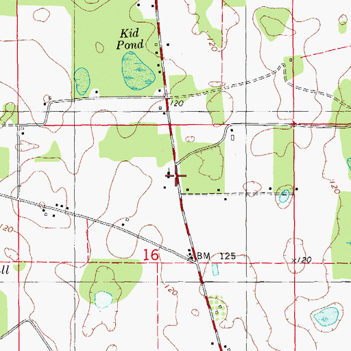 Topographic Map of McChapel School, FL