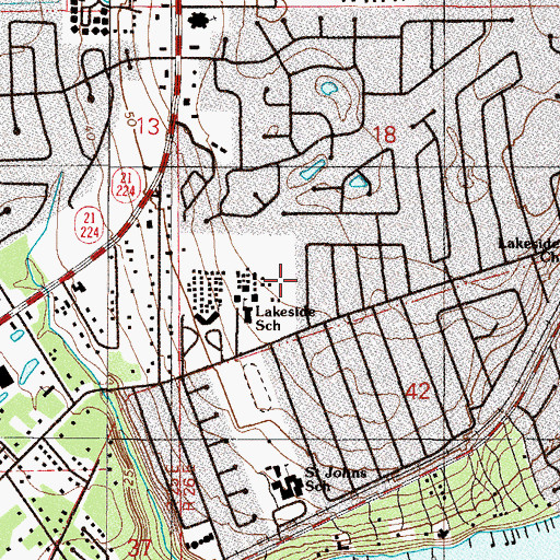 Topographic Map of Lakeside Junior High School, FL