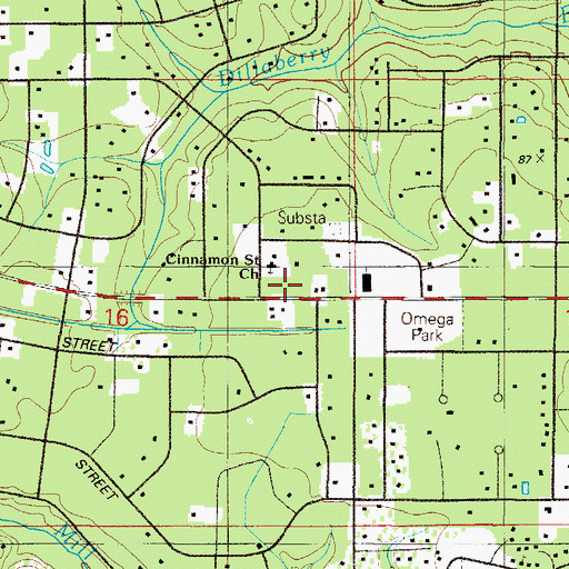 Topographic Map of Cinnamon Street Church, FL