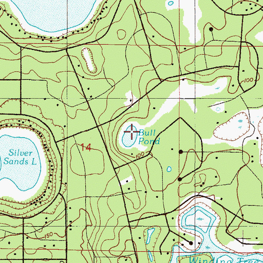 Topographic Map of Bull Pond, FL