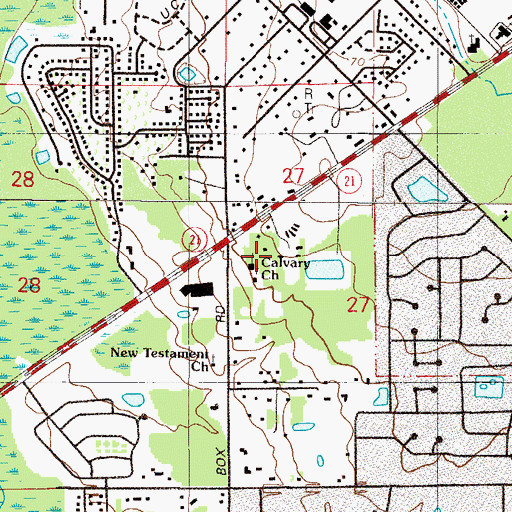 Topographic Map of Calvary Church, FL