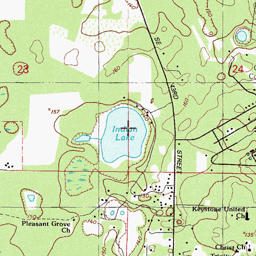 Topographic Map of Indian Lake, FL
