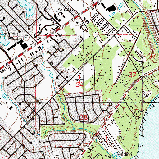 Topographic Map of Orange Park Church of Nazarene, FL