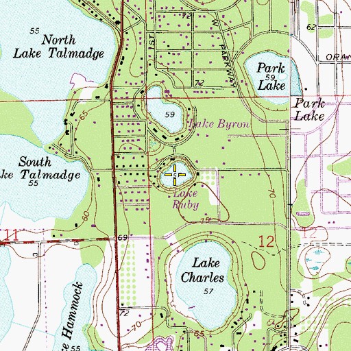 Topographic Map of Lake Ruby, FL