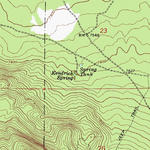 Topographic Map of Kendrick Spring, AZ