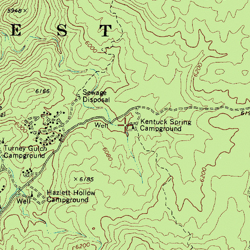 Topographic Map of Kentuck Spring Campground, AZ