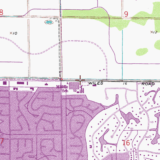 Topographic Map of Coral Springs Middle School, FL