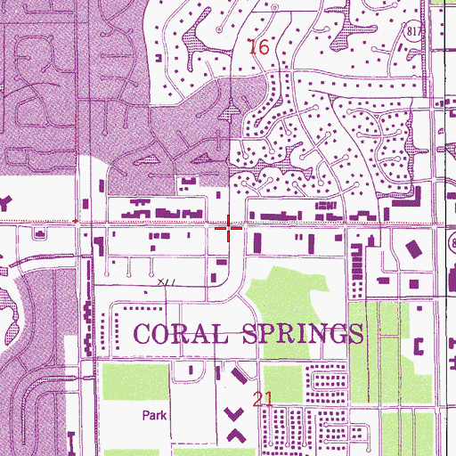 Topographic Map of University School of Nova University, FL
