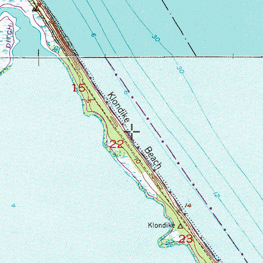Topographic Map of Klondike Beach, FL