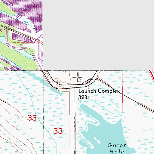 Topographic Map of Launch Complex 39B, FL