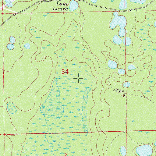 Topographic Map of Cat Head Pond, FL