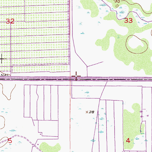 Topographic Map of County Line Canal, FL