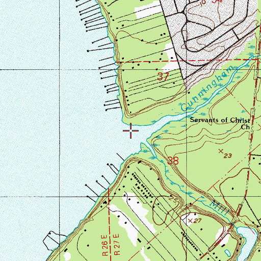 Topographic Map of Cunningham Creek, FL