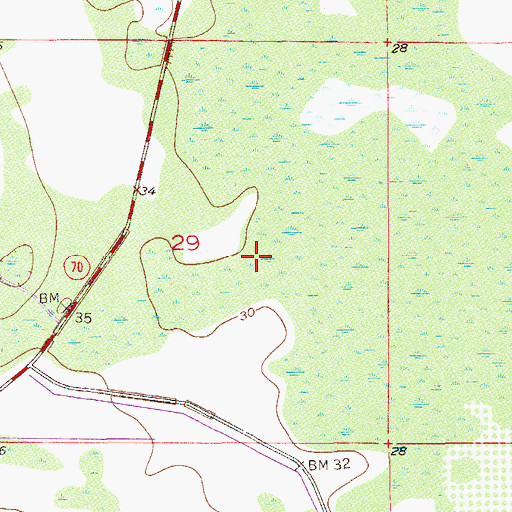Topographic Map of Cypress Creek, FL