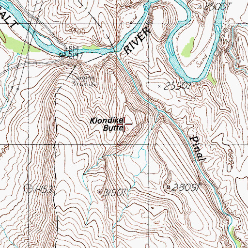 Topographic Map of Klondike Butte, AZ