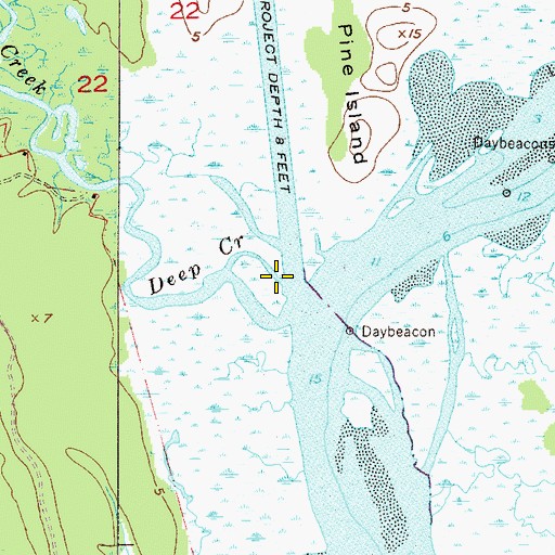 Topographic Map of Deep Creek, FL