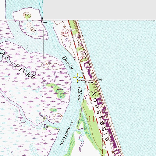 Topographic Map of Devils Elbow, FL